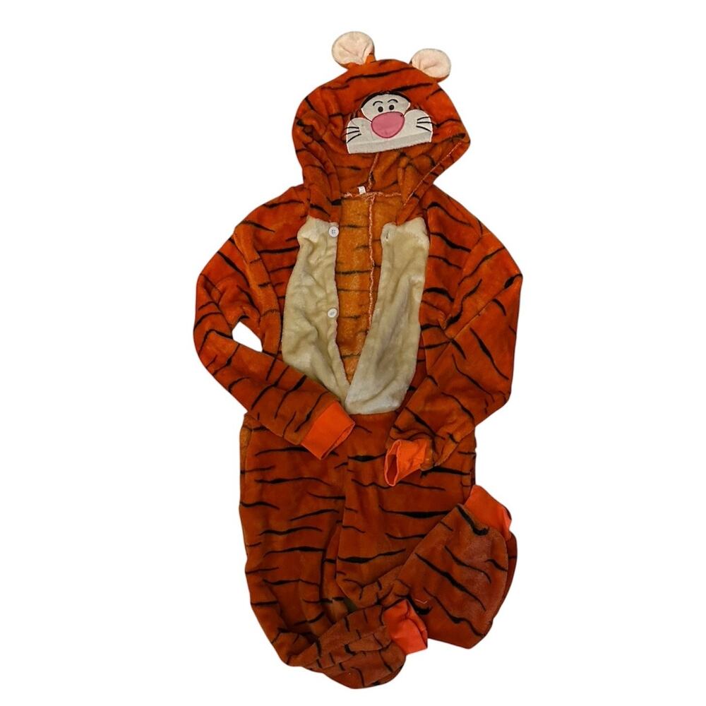 Disney Winnie the Pooh's Tigger Boys 5-6 Plush Halloween Costume Tiger Jumpsuit